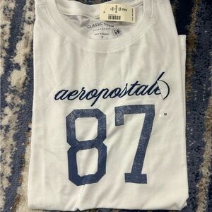 Aeropostale Classic White Tee with Blue Print